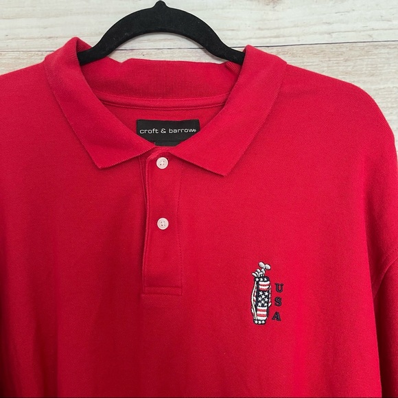 USA Golf Polo Red Embroidered Short Sleeve - Picture 8 of 16